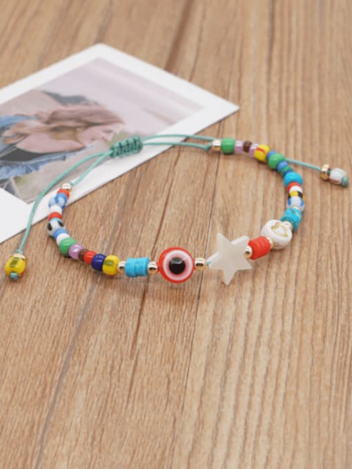 GZ B210009A Miyuki Millet Bead Multi Color Acrylic Evil Eye Bohemia Handmade Weave Bracelet