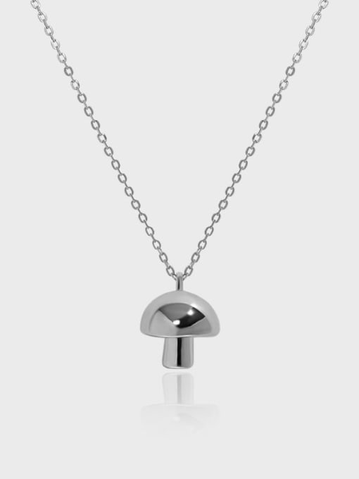 DAKA 925 Sterling Silver Minimalist Mushroom  Pendant Necklace 0