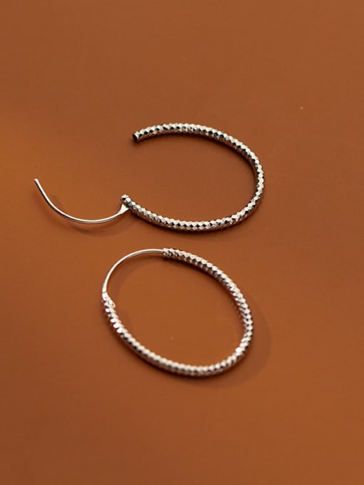 Rosh 925 Sterling Silver Geometric Vintage Hoop Earring 1