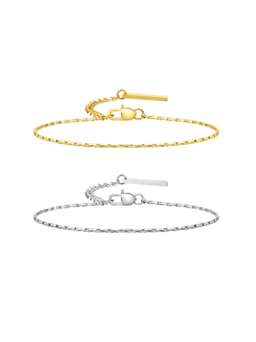 CONG Stainless steel Irregular Chain Minimalist Link Bracelet 2