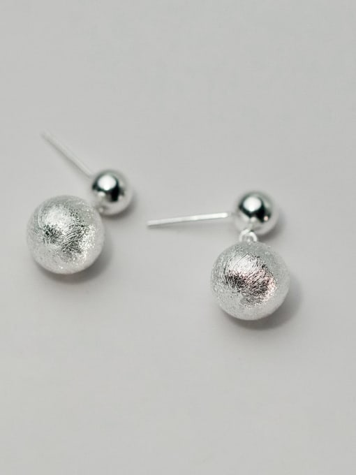 Rosh 925 Sterling Silver Bead Geometric Minimalist Drop Earring 2