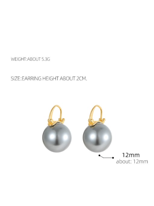 BeiFei Minimalism Silver 925 Sterling Silver Imitation Pearl Geometric Minimalist Stud Earring 3