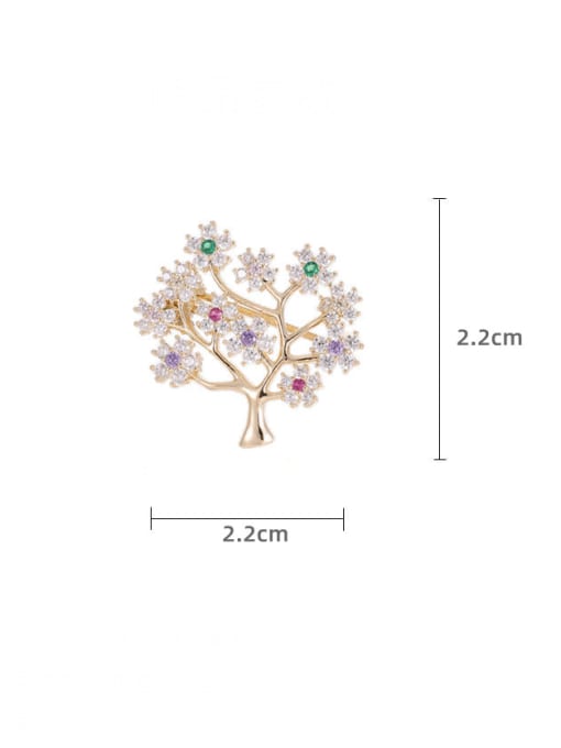 Luxu Brass Cubic Zirconia Flower Luxury Brooch 2