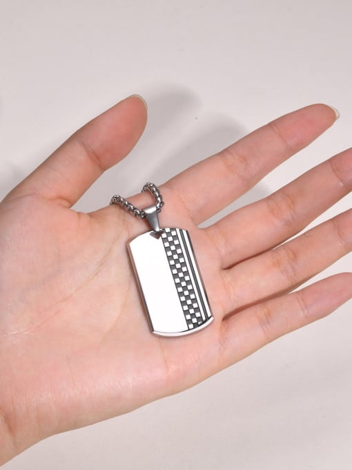 pendant + not include a matching chain Stainless steel Geometric Hip Hop Necklace