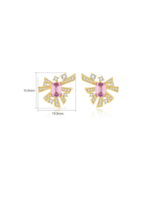 BLING SU Brass Cubic Zirconia Flower Luxury Cluster Earring 2