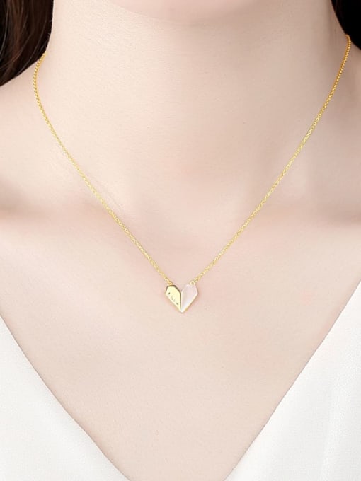 CCUI 925 Sterling Silver Shell Heart Minimalist Necklace 1