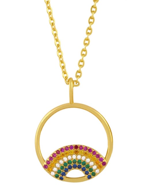 CC Brass Cubic Zirconia  Vintage Rainbow dog paw lips pendant Necklace