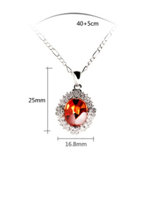 BLING SU Copper Crystal Geometric Minimalist Pendant Necklace 1