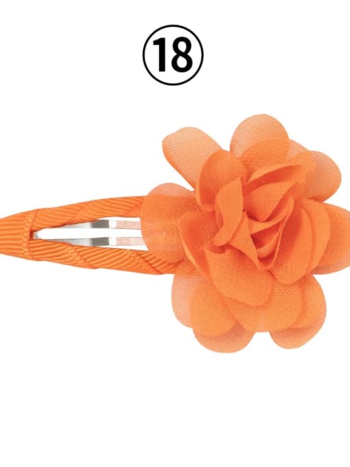 18 orange Alloy Yarn Minimalist Flower  Multi Color Hair Barrette