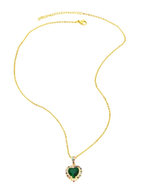 CC Brass Cubic Zirconia Heart Vintage Necklace 4