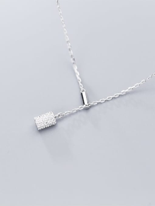 Rosh 925 Sterling Silver Cubic Zirconia  Geometric Dainty Lariat Necklace 4
