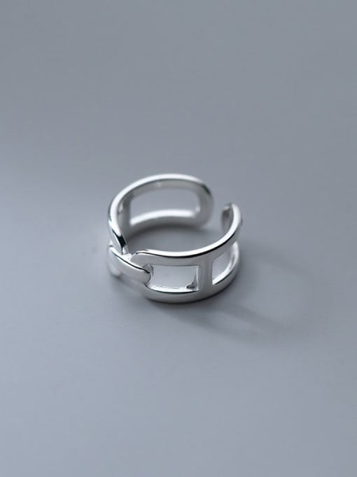 Rosh 925 Sterling Silver Geometric Minimalist Band Ring 1