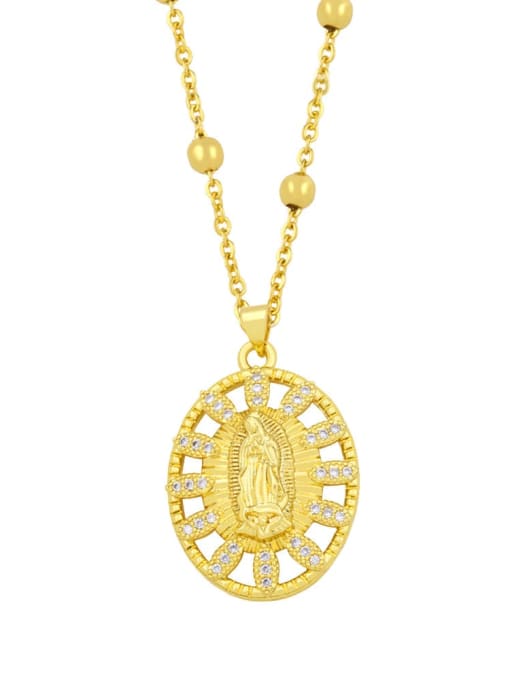 CC Brass Cubic Zirconia Religious Ethnic Regligious Necklace