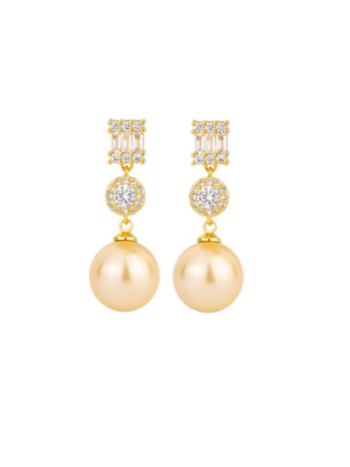 Gold earrings Brass Imitation Pearl Minimalist Water Drop Earring and Pendant Set