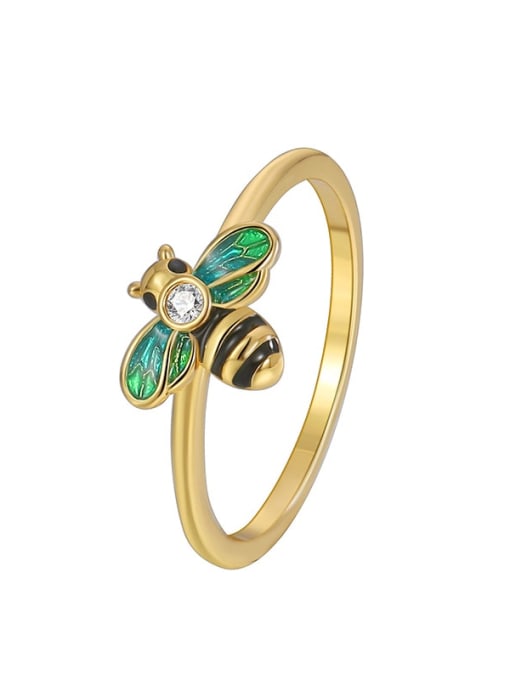 CHARME Brass Enamel Bee Trend Band Ring 1