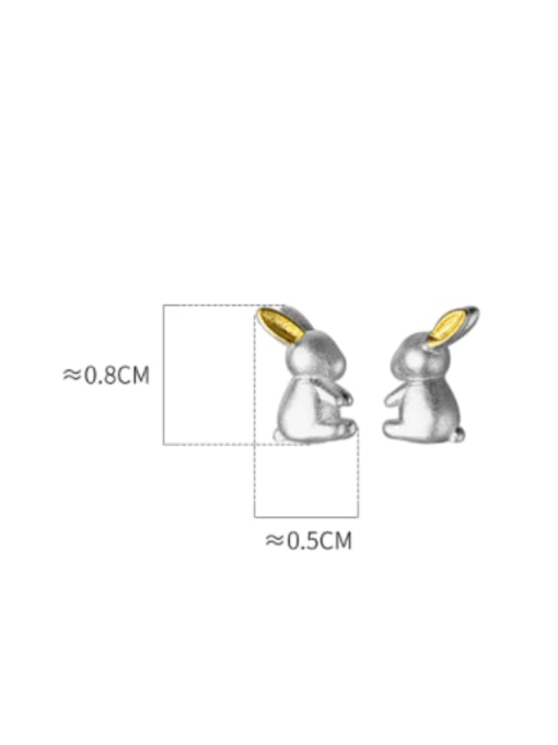 Rosh 925 Sterling Silver Rabbit Cute Stud Earring 3