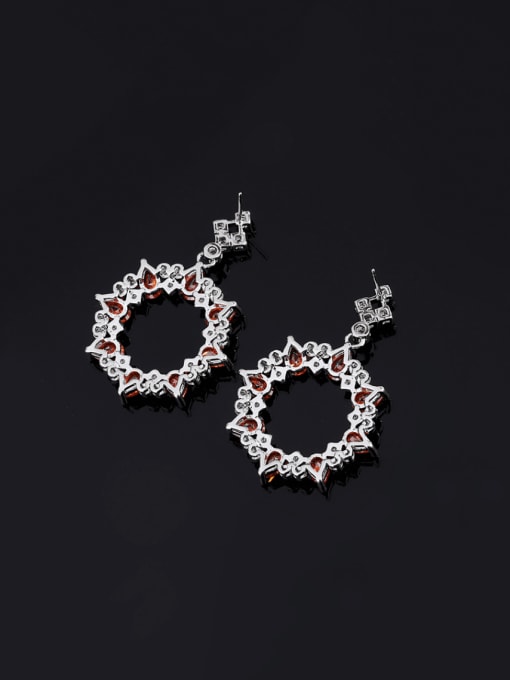 ROSS Brass Cubic Zirconia Geometric Luxury Cluster Earring 3