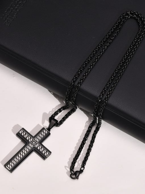 CONG Titanium Steel Cross Hip Hop Regligious Necklace 2