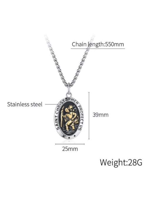 Open Sky Stainless steel Oval Hip Hop Necklace 3