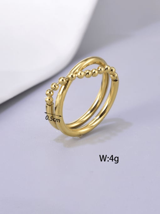 A TEEM Titanium Steel Double Layer Irregular Vintage Stackable Ring 1