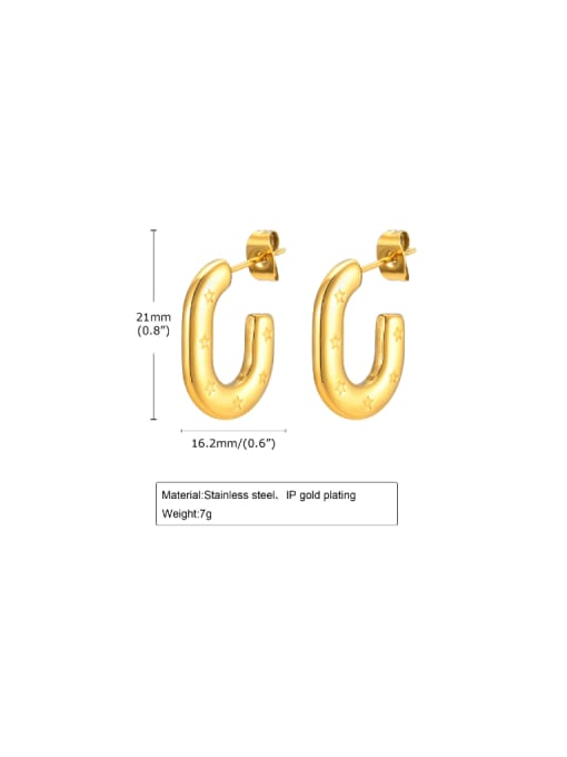 CONG Stainless steel Geometric Minimalist Stud Earring 3
