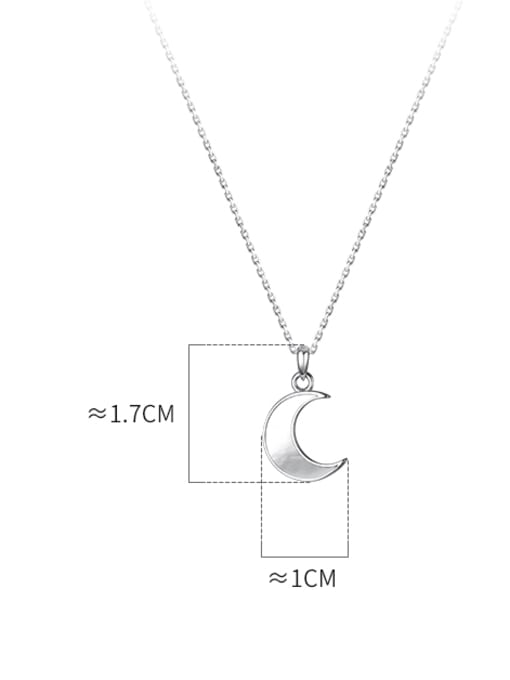 Rosh 925 Sterling Silver Shell Moon Minimalist Necklace 4