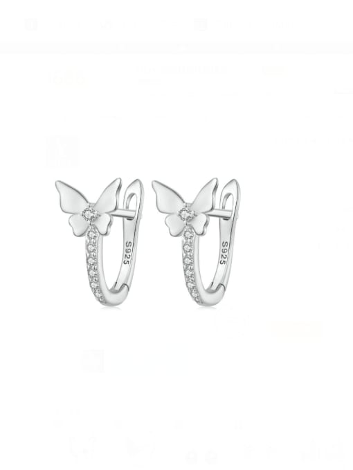 Jare 925 Sterling Silver Butterfly Minimalist Huggie Earring 0