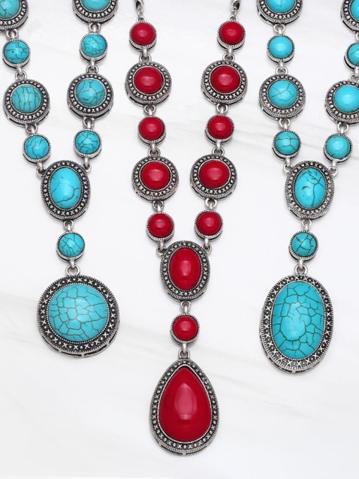 CC Alloy Turquoise Round Vintage Necklace 1