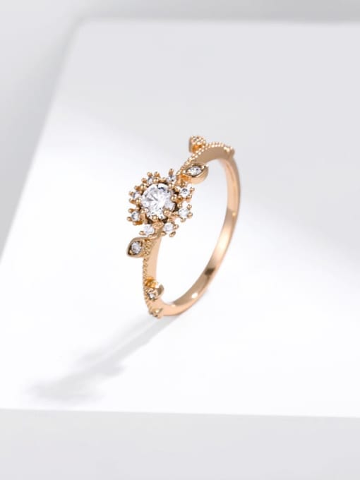 XP Alloy Cubic Zirconia Flower Dainty Band Ring 1