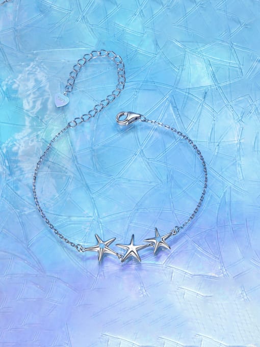 Jare 925 Sterling Silver Sea Star Minimalist Link Bracelet 2