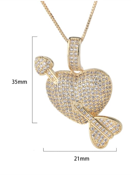 ROSS Copper Cubic Zirconia Heart Dainty Pendant Necklace 2