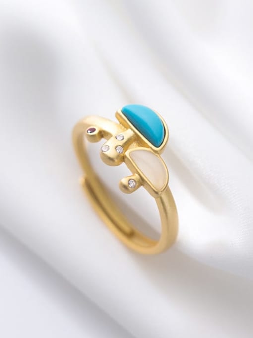 Rosh 925 Sterling Silver Enamel Mouse Minimalist Band Ring 1