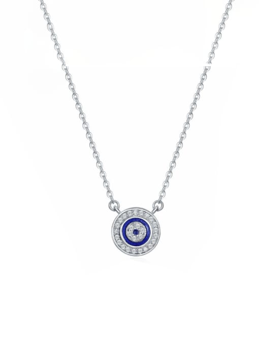 Jare 925 Sterling Silver Cubic Zirconia Evil Eye Dainty Necklace