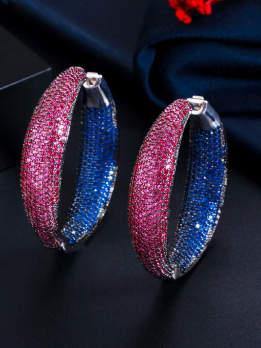 L.WIN Brass Cubic Zirconia Geometric Luxury Huggie Earring 4