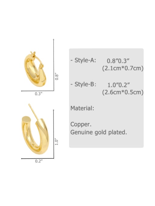 CC Brass Geometric Minimalist Hoop Earring 4