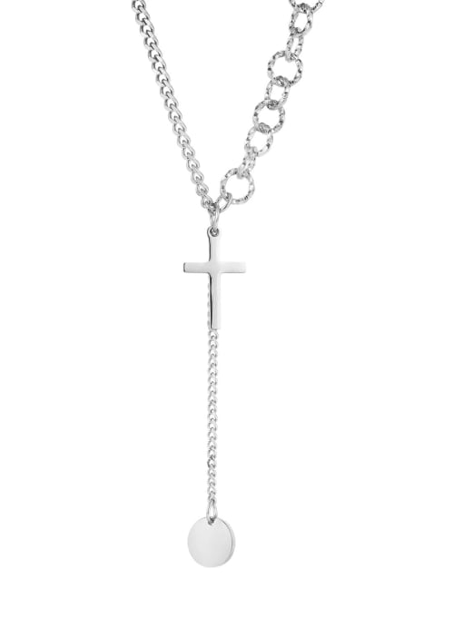 1863 Steel Necklace Titanium Steel Tassel Minimalist Lariat Necklace