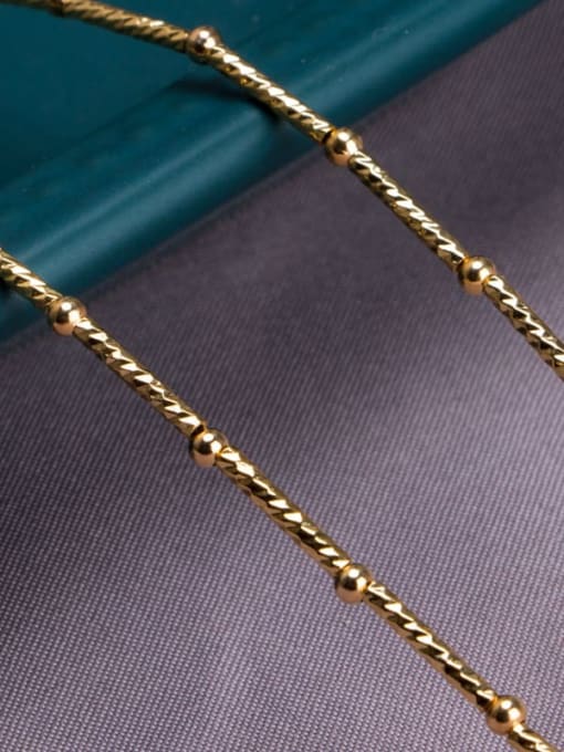 RAIN Brass Freshwater Pearl Geometric Minimalist Lariat Necklace 2