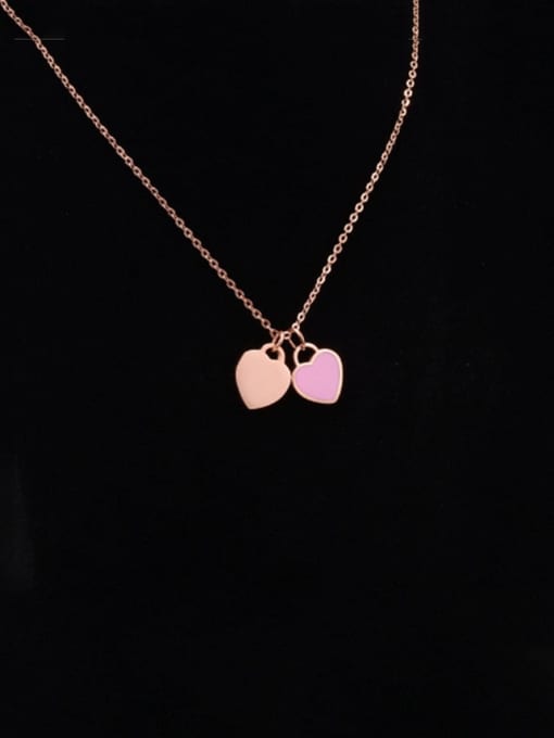 A TEEM Titanium Simple Cute Heart Necklace 0