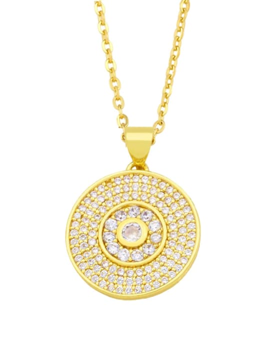 A Brass Cubic Zirconia Hand Of Gold Vintage Round Pendant Necklace