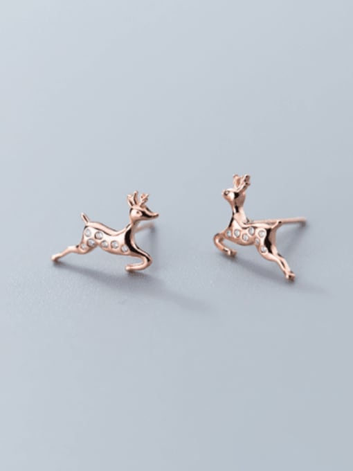 Rosh 925 Sterling Silver Deer Cute Stud Earring