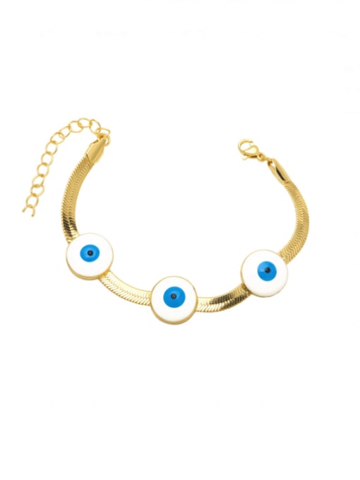 circular Brass Enamel Evil Eye Minimalist Bracelet