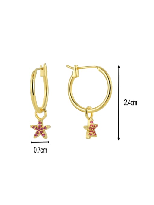 CHARME Brass Cubic Zirconia Pentagram Cute Huggie Earring 2