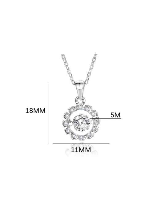 BC-Swarovski Elements 925 Sterling Silver Moissanite Flower Dainty Necklace 2
