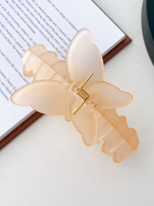 Light yellow Alloy Resin Minimalist Butterfly Jaw Hair Claw