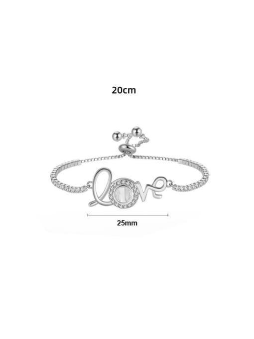 RINNTIN 925 Sterling Silver Cubic Zirconia Heart Minimalist Adjustable Bracelet 2