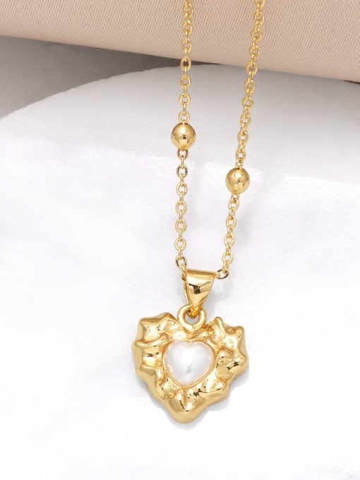 C Brass Cubic Zirconia Heart Minimalist Necklace