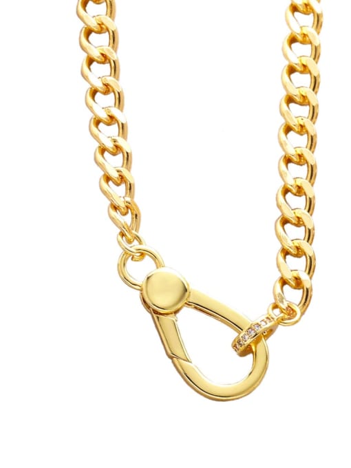 A Brass Geometric Vintage  Hollow Chain Necklace