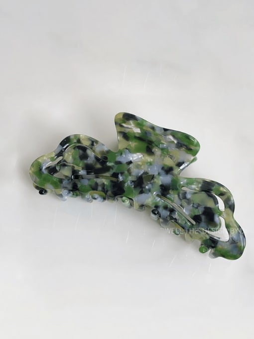 Fragmented Green 10.8cm Cellulose Acetate Trend Irregular Jaw Hair Claw