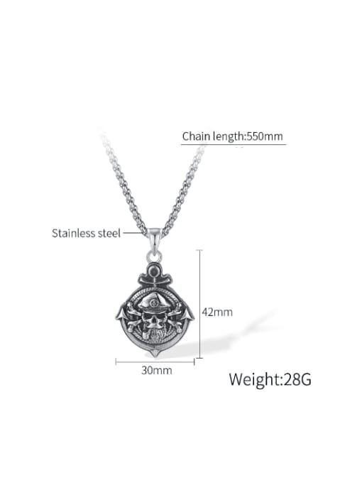 Open Sky Stainless steel Skull Hip Hop Necklace 2