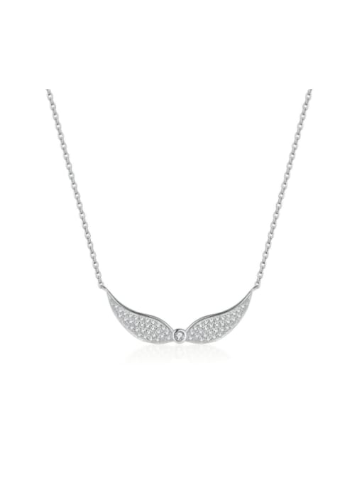 Platinum, 925 Sterling Silver Angel Dainty Necklace